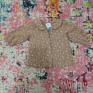 Kipp Brown Kids Shirt with Floral Pattern